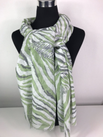Sjaal ; zebraprint ;  groen
