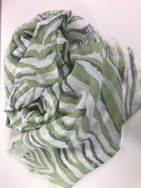 Sjaal ; zebraprint ;  groen