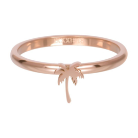 Ring symbol palmtree ; rosé-goudkleurig