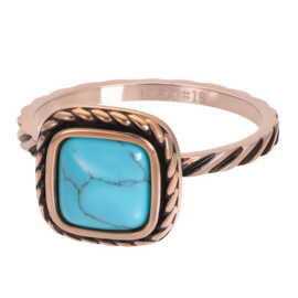 Ring Summer Turquoise ; roségoudkleurig