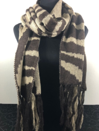 Winter sjaal ; Zebra bruin/mocca