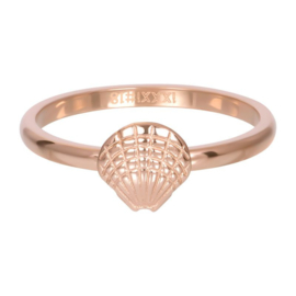Ring symbol sea shell ; rosé-goudkleurig