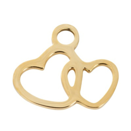 Charm 2 Hearts ; Goldcolor