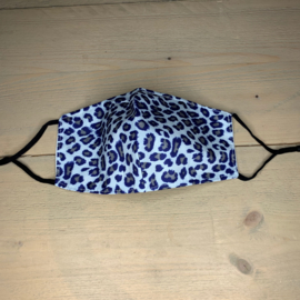 Mondkapje leopard blauw