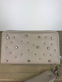 Portemonnee ; Sterren en studs taupe