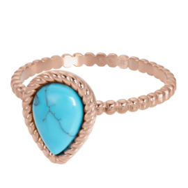 Ring Magic Turquoise ; roségoudkleurig