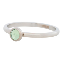 Ring Zirkonia Light Green ; zilverkleurig