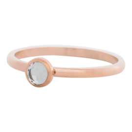 Ring Zirkonia white ; rosé-goudkleurig