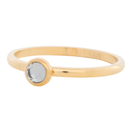 Ring Zirkonia White ; goudkleurig