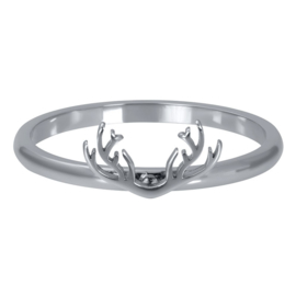 Ring Symbol Antlers ; zilverkleurig