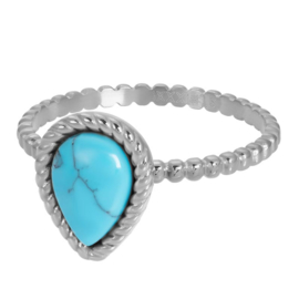 Ring Magic Turquoise ; zilverkleurig