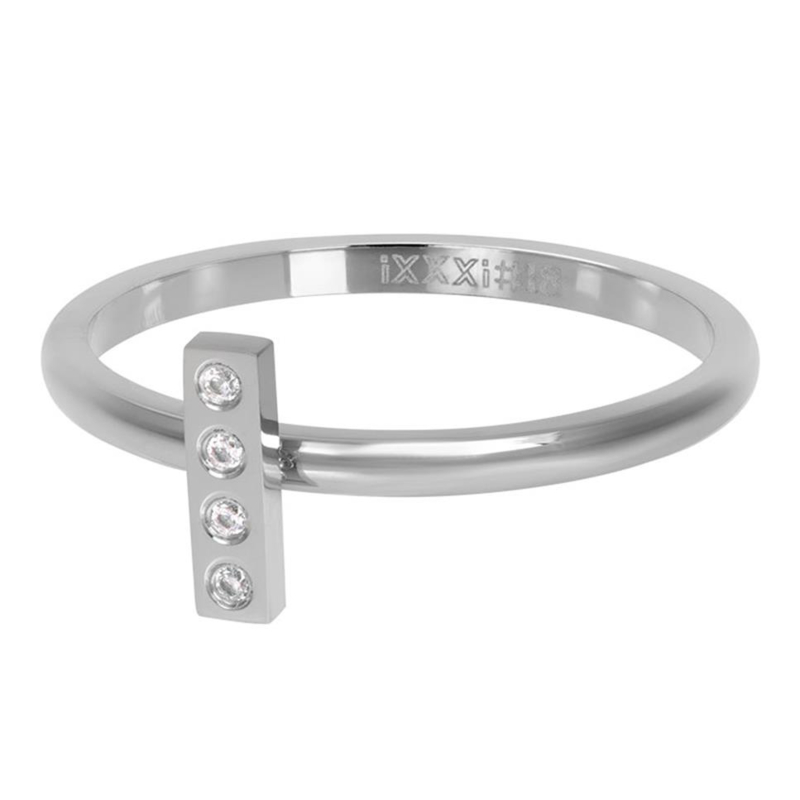 iXXXi Ring Design Rectangle ; zilverkleurig