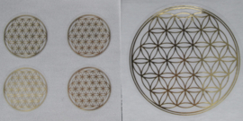 Flower of Life stickerset goudkleurig (krasvast)