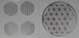 Flower of Life stickerset zilver (krasvast)