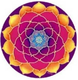 Raamsticker Lotus blauw hart