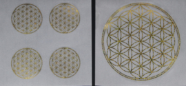 Flower of Life stickerset goud met glitter