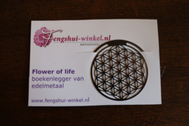 Metalen Boekenlegger/klem Flower of Life