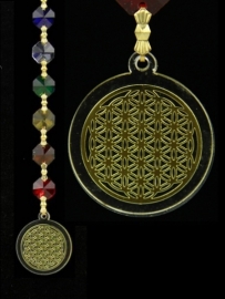 Flower of Life raam hanger goudkleurig