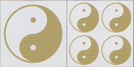 Ying Yang stickerset goud/wit kleurig (eenzijdig)