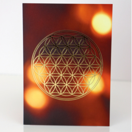 Flower of life enkele ansichtkaart rood