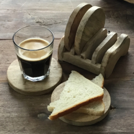 Set broodplank van hout (rond)