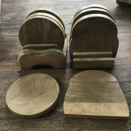 Set broodplank van hout (rond)