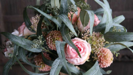 Boeket zijden kant en klaar | Peony