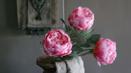 Pioenroos kunst bloem 54 cm | roze 1 st