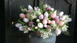 Boeket kant en klaar | Tulpen lila XXL
