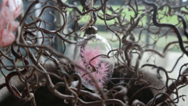 Hanging eggs glass 4 st | pink /purple S