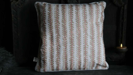 Kussen leaves jute | roze
