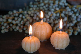 Pumpkin kaarsen set | bruin/oranje