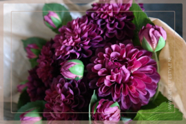 Dahlia pom pom kunst tak  | purple 63 cm