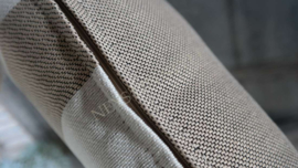 Outdoor Kussen streep taupe-wit | 45 x 45 cm