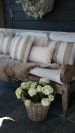 Outdoor basis kussen beige  | 30 x 50 cm