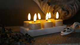 LED kaars tealight set oplaadbaar | greige
