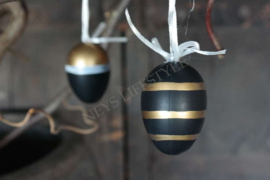 Hanging eggs black gold | koker 6 st