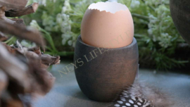 Eierdopje hout | antique grey