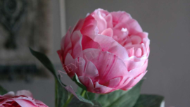 Pioenroos kunst bloem 54 cm | roze 1 st