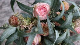 Boeket zijden kant en klaar | Peony