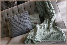 Plaid knitted 125 x 150 cm | pistache groen