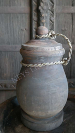 Houten pot Baluster deksel | grijs