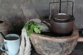 Theepot met filter | black/koper