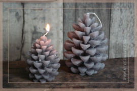 Kaars pine cone | grijs M
