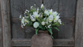 Boeket kant en klaar tulpen wit | dahlia