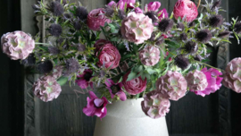 Scabosia moon bloem kunst | oud roze