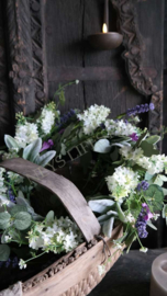 Krans hortensia & lavendel namaak |  45 cm