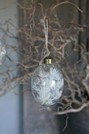 Hanging eggs glass 4 st | white M