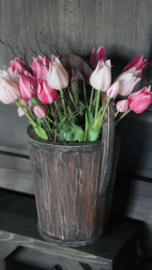 Tulp in bloei kunst 45 cm | donkerroze