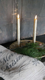 2 LED diner kaarsen met afstandsbediening |  24 cm goud
